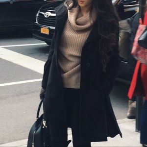 Belted high low coat